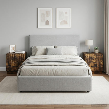 Vidaxl nachtkastje 2 st gerookt eiken 43 x 34,5 x 44,5 cm bewerkt hout