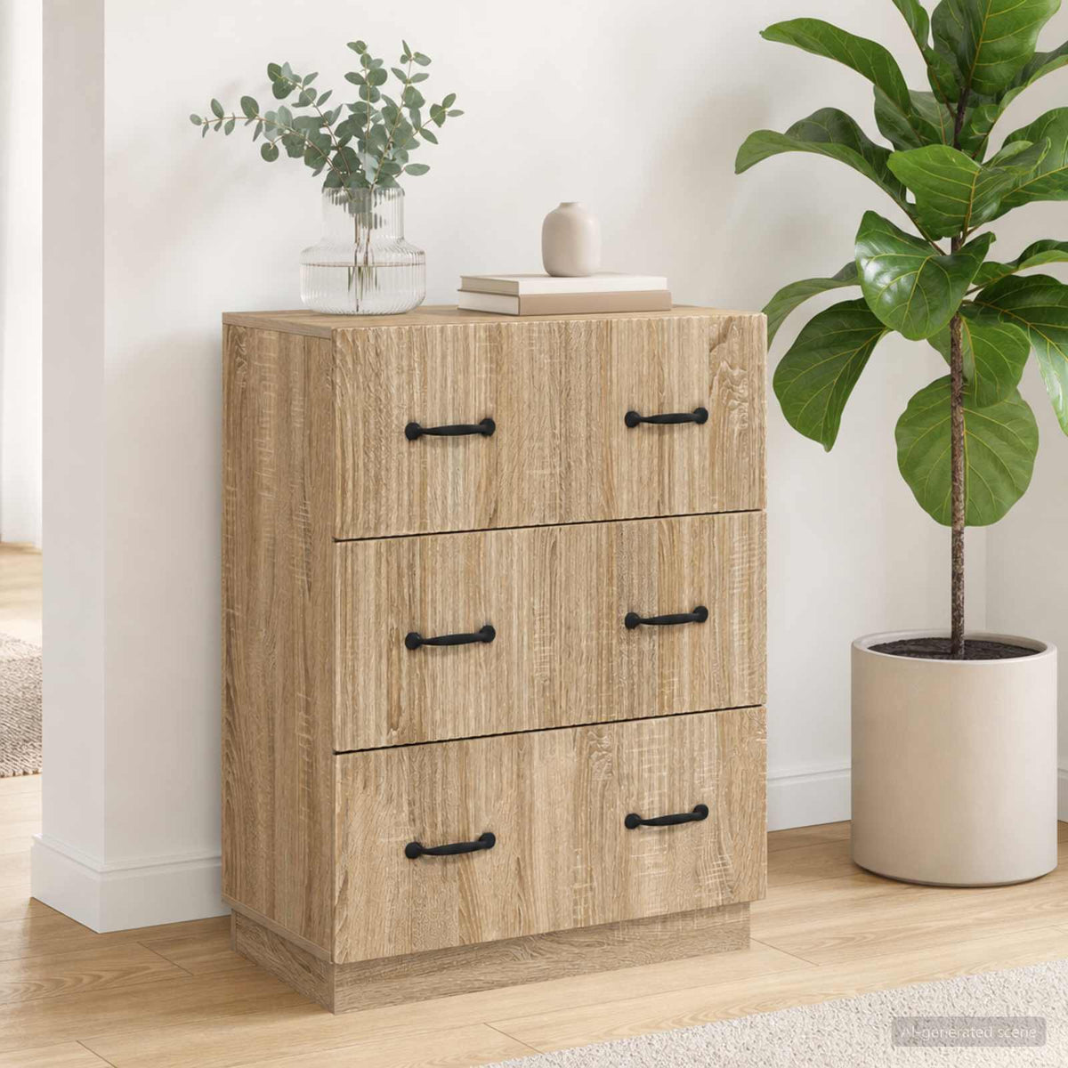 Vidaxl ladenkast sonoma eiken 66 x 34,5 x 87 cm bewerkt hout