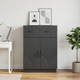Vidaxl dressoir met lade zwart 66 x 34,5 x 87 cm bewerkt hout