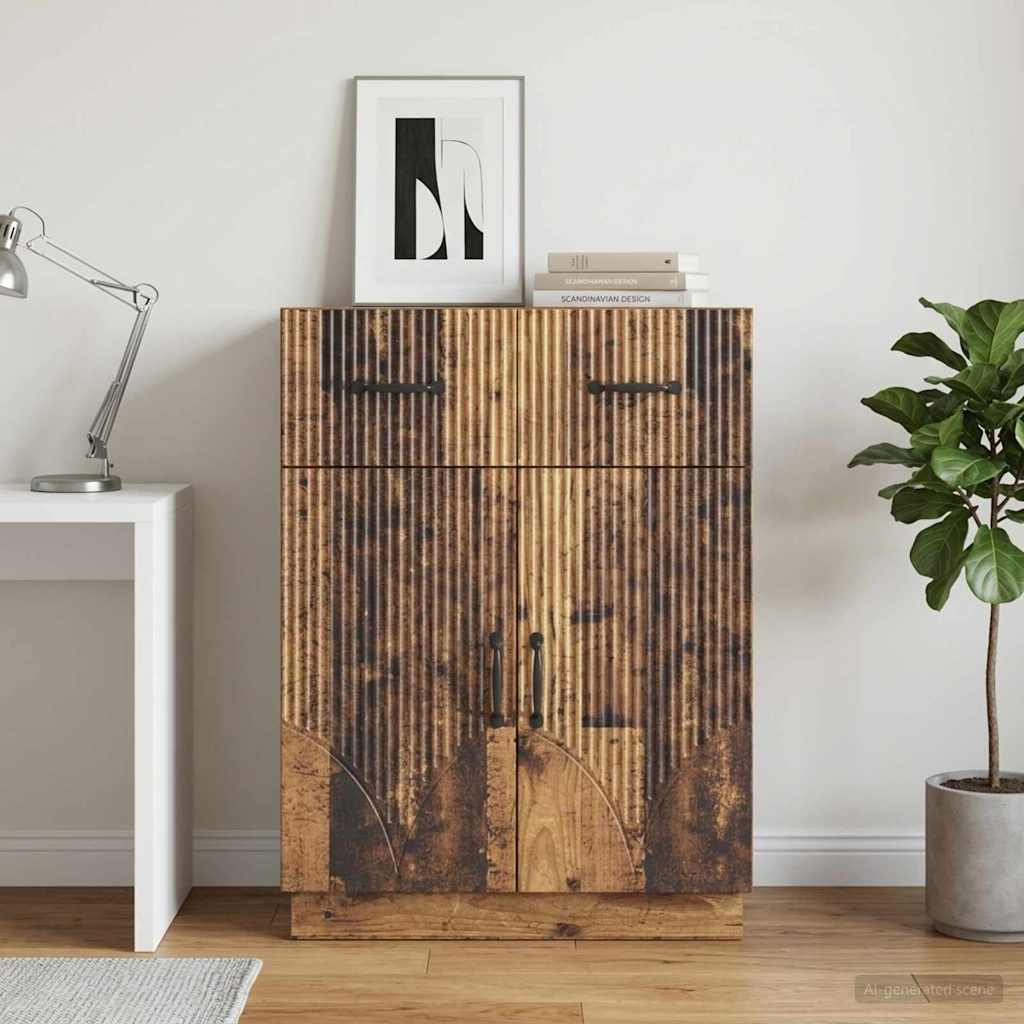 Vidaxl dressoir met lade oud hout 66 x 34,5 x 87 cm bewerkt hout