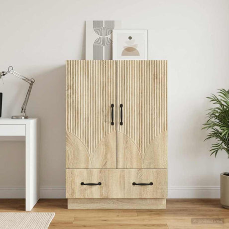 Vidaxl dressoir met lade sonoma eiken 66 x 34,5 x 92 cm bewerkt hout
