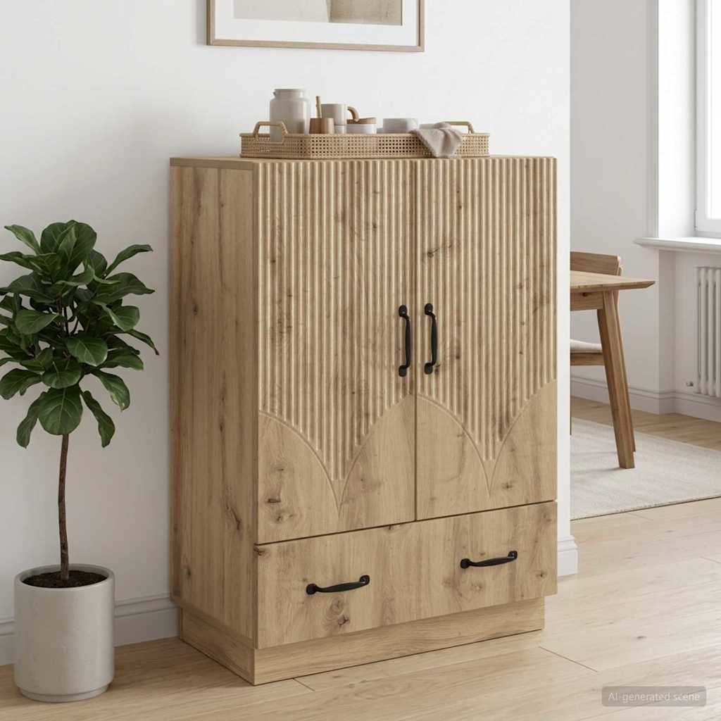 Vidaxl dressoir artisanaal eiken 66 x 34,5 x 92 cm bewerkt hout