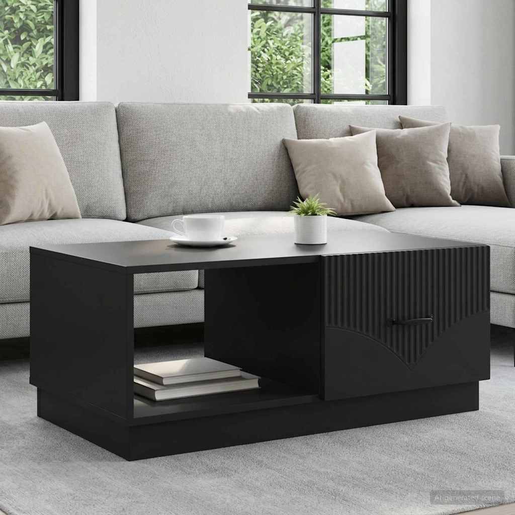 Vidaxl salontafel zwart 90 x 50 x 37 cm bewerkt hout