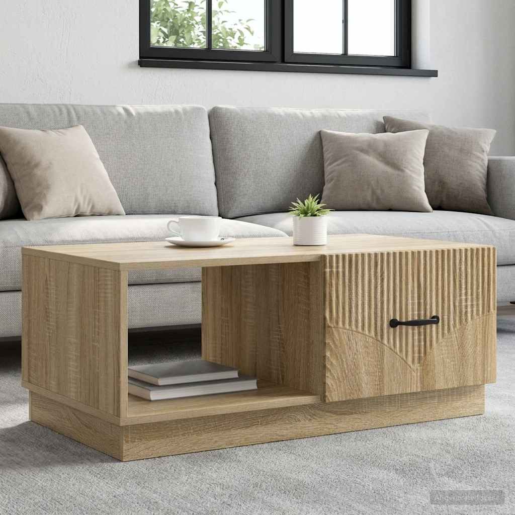 Vidaxl salontafel sonoma eiken 90 x 50 x 37 cm bewerkt hout