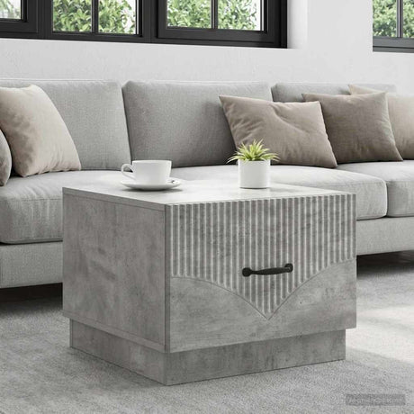 Vidaxl salontafel betongrijs 49 x 50 x 37 cm bewerkt hout