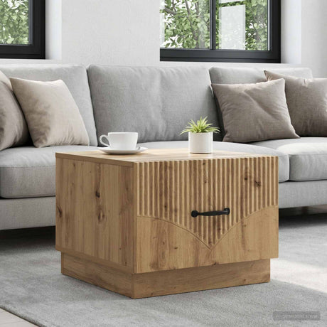 Vidaxl salontafel artisanaal eiken 49 x 50 x 37 cm bewerkt hout