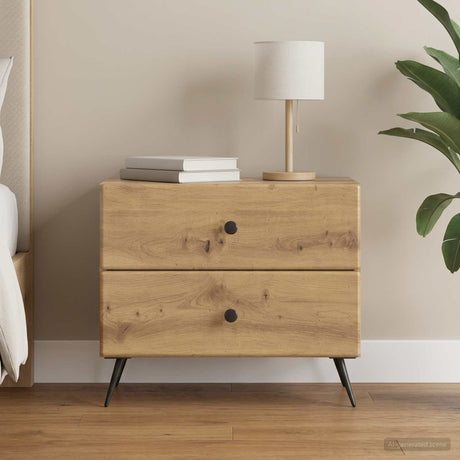Vidaxl nachtkastje artisanaal eiken 62 x 34,5 x 47,5 cm bewerkt hout
