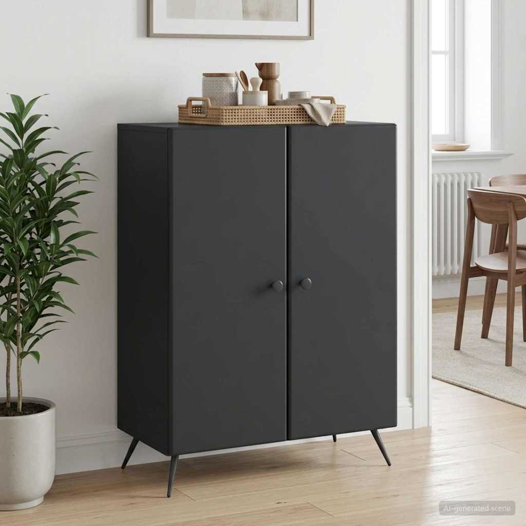 Vidaxl dressoir zwart 66 x 34,5 x 90 cm bewerkt hout