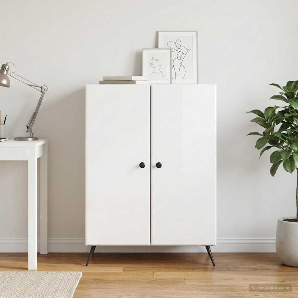 Vidaxl dressoir hoogglans wit 66 x 34,5 x 90 cm bewerkt hout