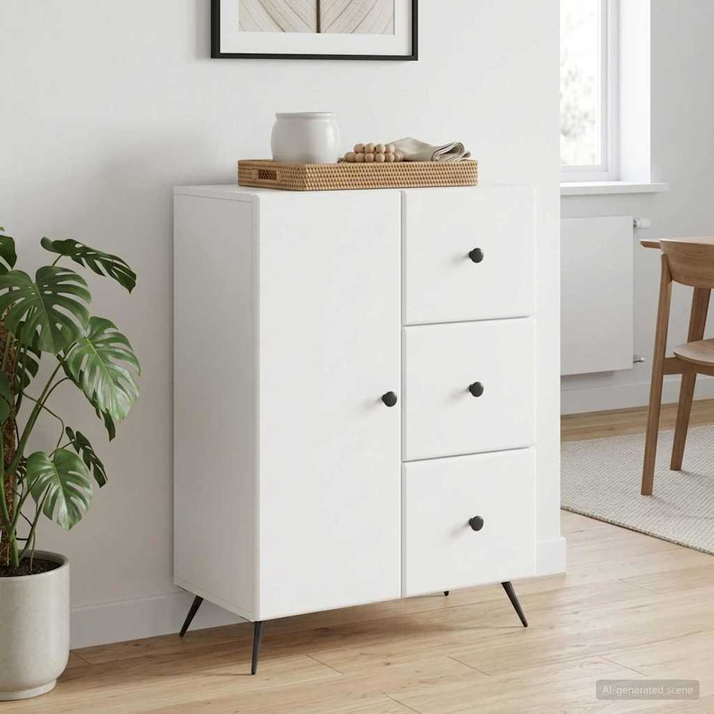 Vidaxl dressoir wit 66 x 34,5 x 90 cm bewerkt hout