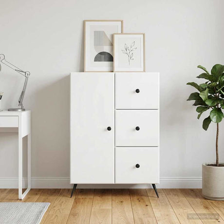 Vidaxl dressoir hoogglans wit 66 x 34,5 x 90 cm bewerkt hout
