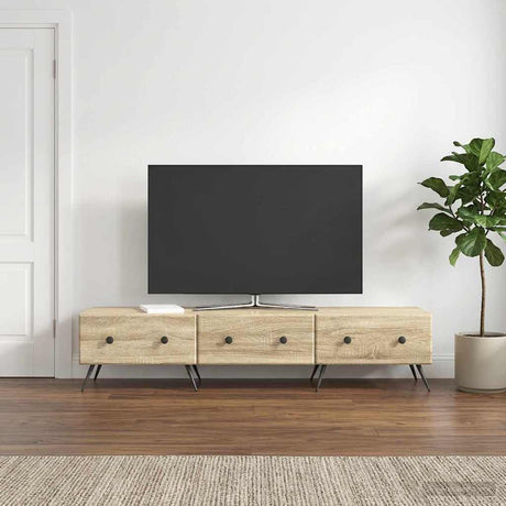 Vidaxl tv-kast met lade sonoma eiken 147 x 34,5 x 30 cm bewerkt hout
