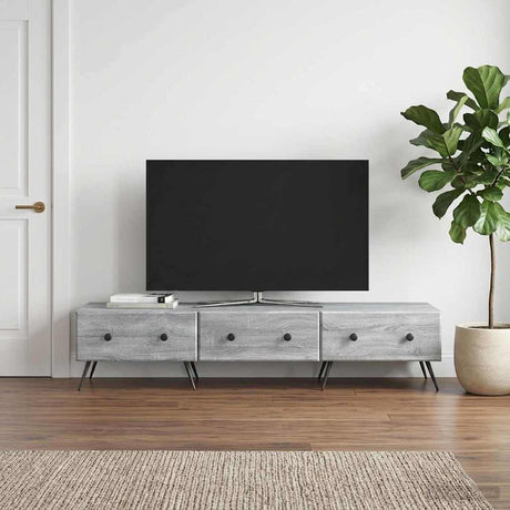 Vidaxl tv-kast met lade grijs sonoma 147 x 34,5 x 30 cm bewerkt hout