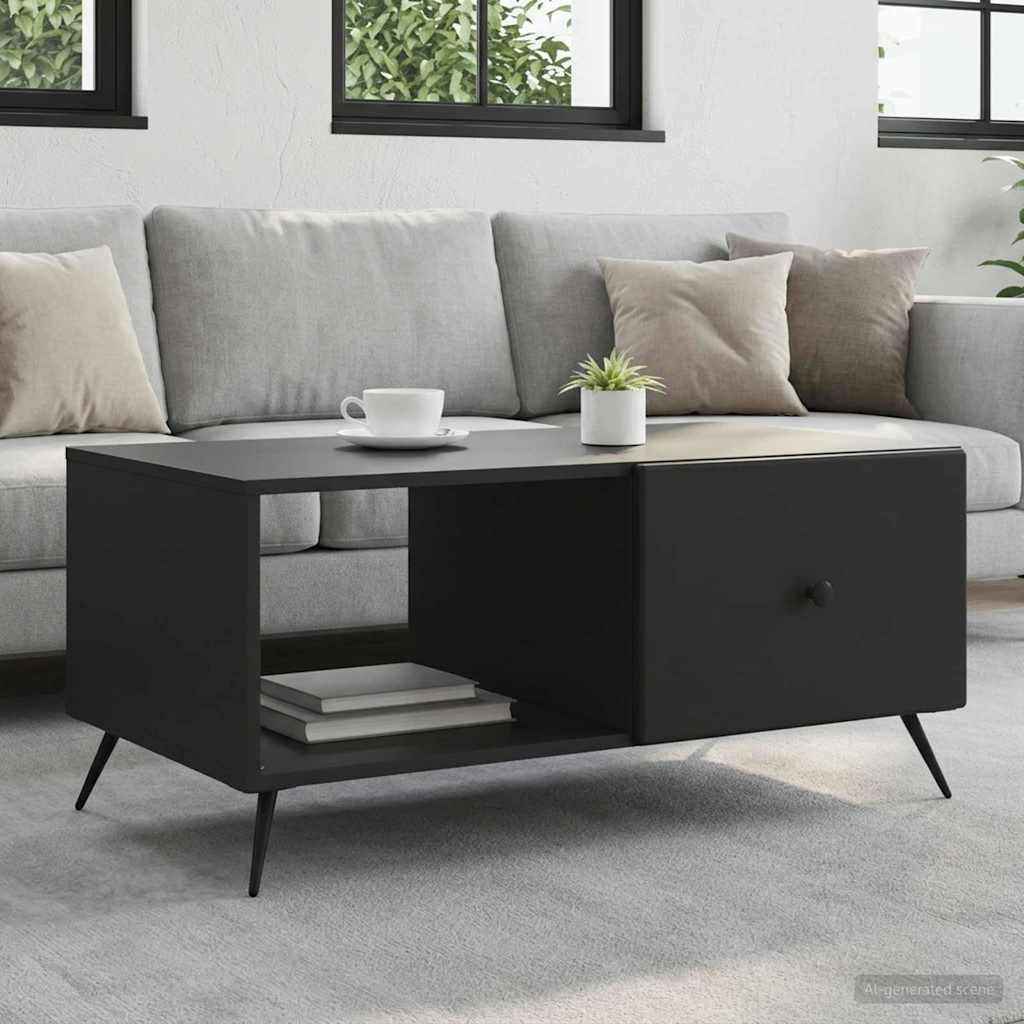 Vidaxl salontafel zwart 90 x 50 x 40 cm bewerkt hout
