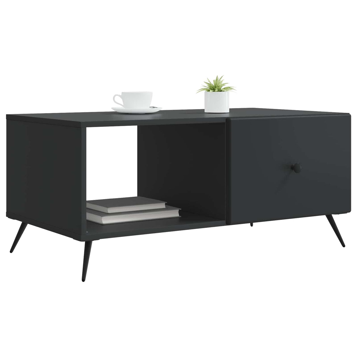 Vidaxl salontafel zwart 90 x 50 x 40 cm bewerkt hout