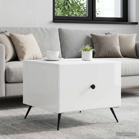 Vidaxl salontafel hoogglans wit 49 x 50 x 40 cm bewerkt hout