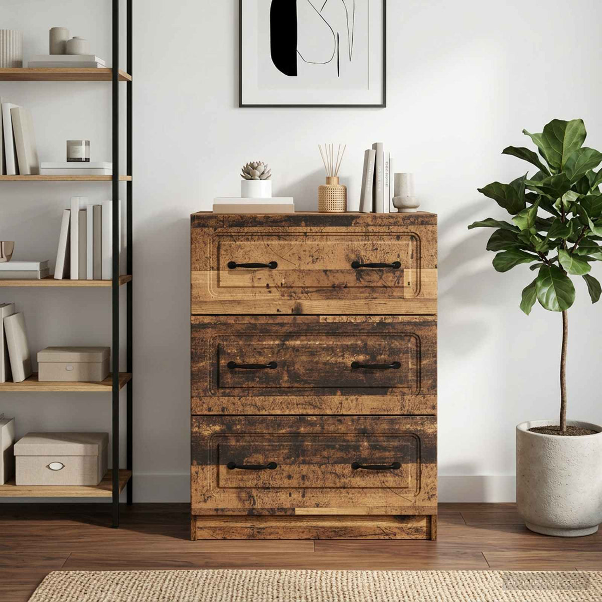 Vidaxl ladenkast 66 x 34,5 x 87 cm bewerkt hout oud hout
