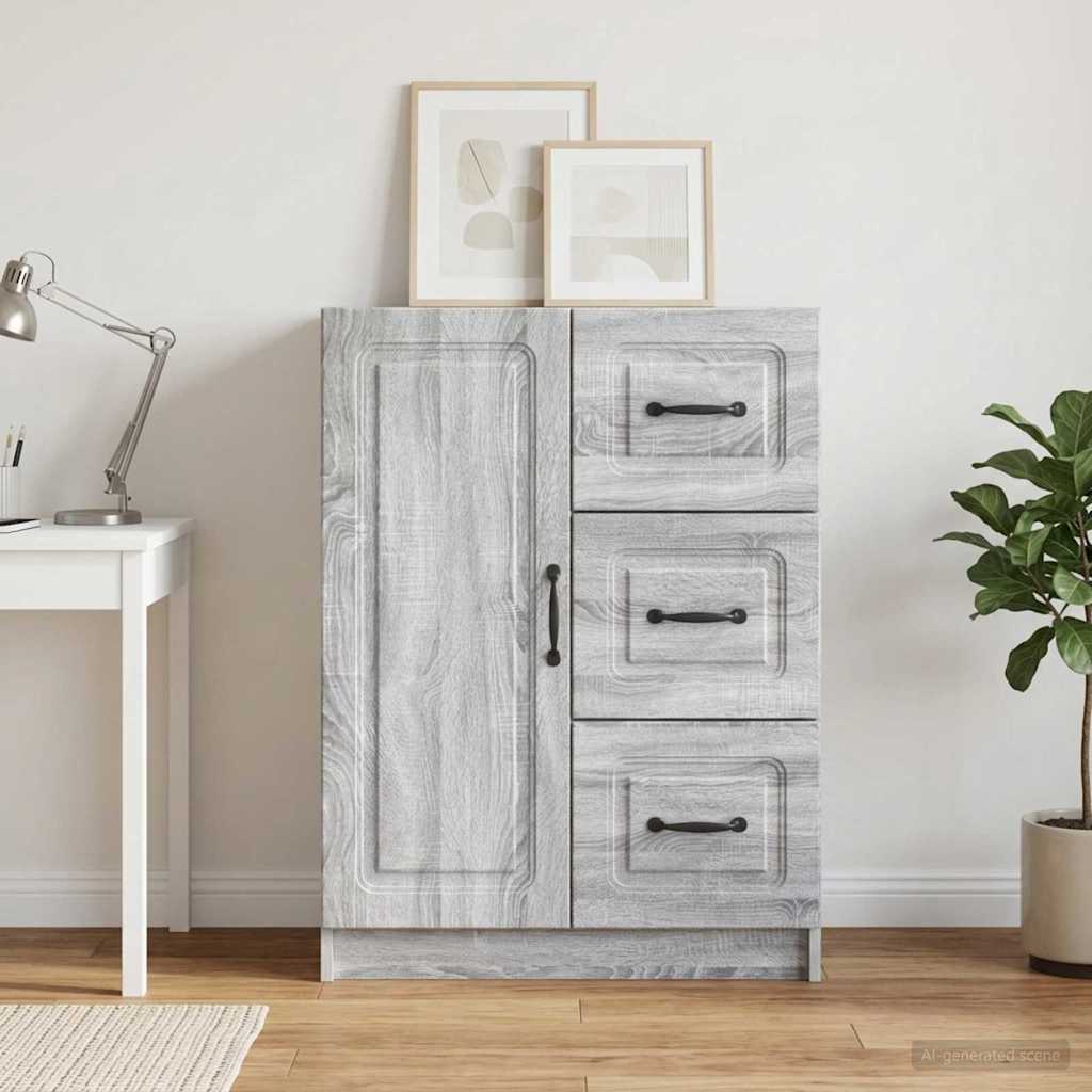 Vidaxl dressoir met lade grijs sonoma 66 x 34,5 x 87 cm bewerkt hout