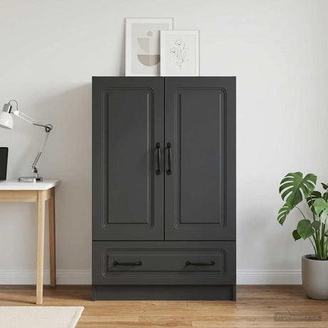Vidaxl dressoir met lade zwart 66 x 34,5 x 92 cm bewerkt hout