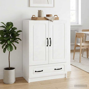 Vidaxl dressoir met lade hoogglans wit 66 x 34,5 x 92 cm bewerkt hout