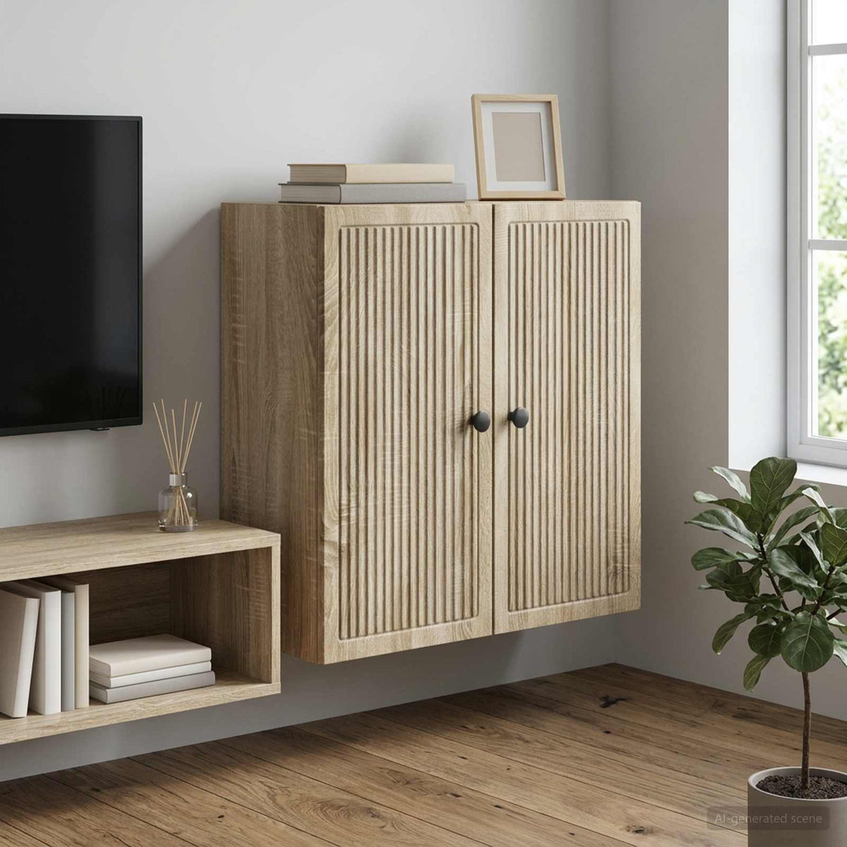 Vidaxl wandkast sonoma eiken 59 x 31 x 60 cm bewerkt hout