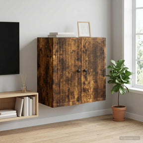 Vidaxl wandkast gerookt eiken 59 x 31 x 60 cm bewerkt hout