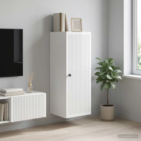 Vidaxl wandkast hoogglans wit 33 x 34,5 x 90 cm bewerkt hout