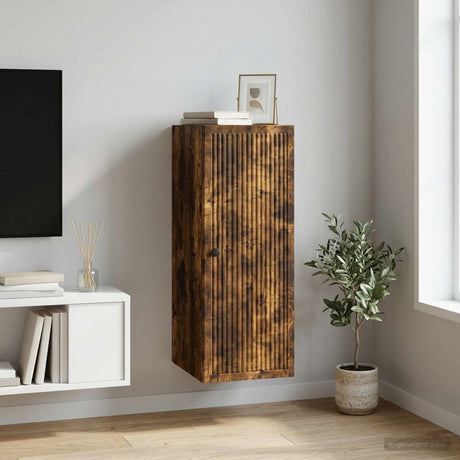 Vidaxl wandkast gerookt eiken 33 x 34,5 x 90 cm bewerkt hout