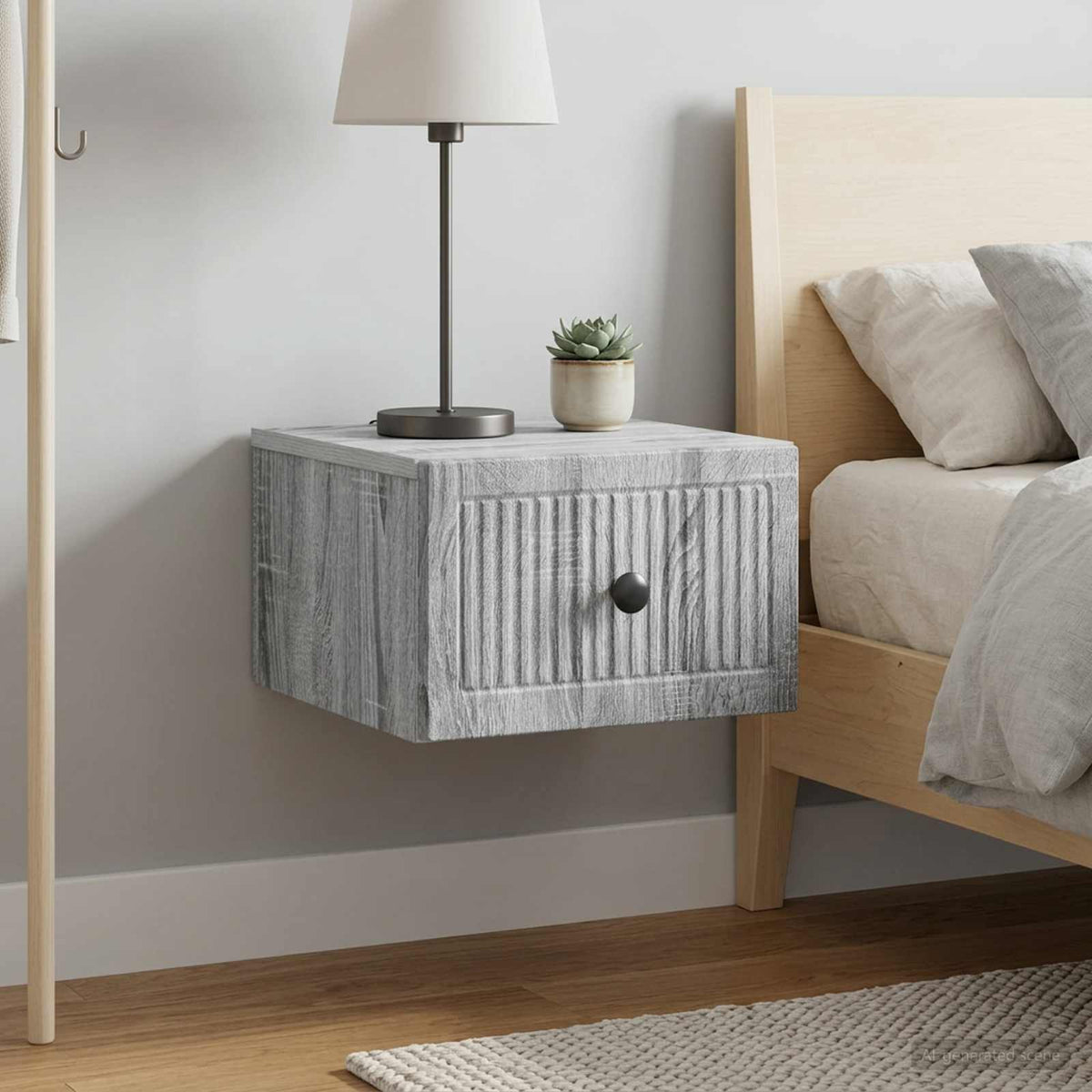 Vidaxl wandbeugel bedkast 2 st grijs sonoma 33 x 34,5 x 20 cm