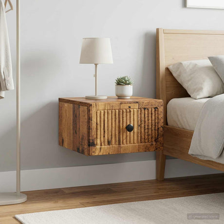 Vidaxl wandbeugel bedkast 2 st oud hout 33 x 34,5 x 20 cm bewerkt hout
