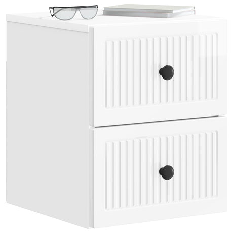Vidaxl wandbeugel bedkast hoogglans wit 33 x 34,5 x 40 cm bewerkt hout
