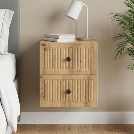Vidaxl wandbeugel bedkast artisanaal eiken 33 x 34,5 x 40 cm