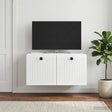 Vidaxl wandbeugel tv-kast hoogglans wit 59,5 x 41 x 30 cm bewerkt hout