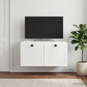 Vidaxl wandbeugel tv-kast hoogglans wit 59,5 x 41 x 30 cm bewerkt hout