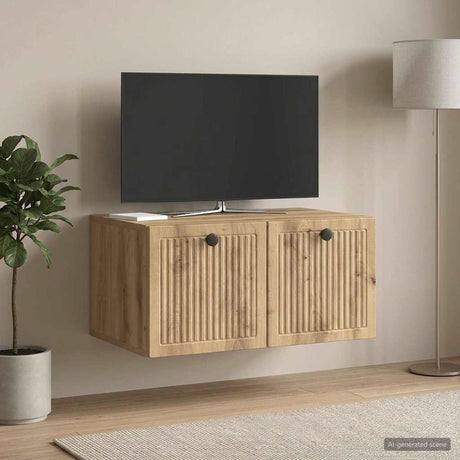 Vidaxl wandbeugel tv-kast 59,5 x 41 x 30 cm artisanaal eiken