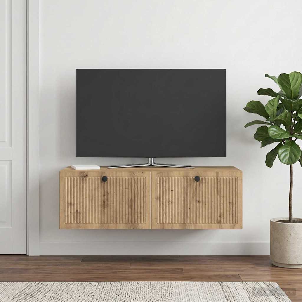 Vidaxl wandbeugel tv-kast 98 x 41 x 30 cm artisanaal eiken