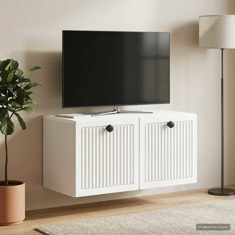 Vidaxl wandbeugel tv-kast wit 59,5 x 31 x 30 cm bewerkt hout