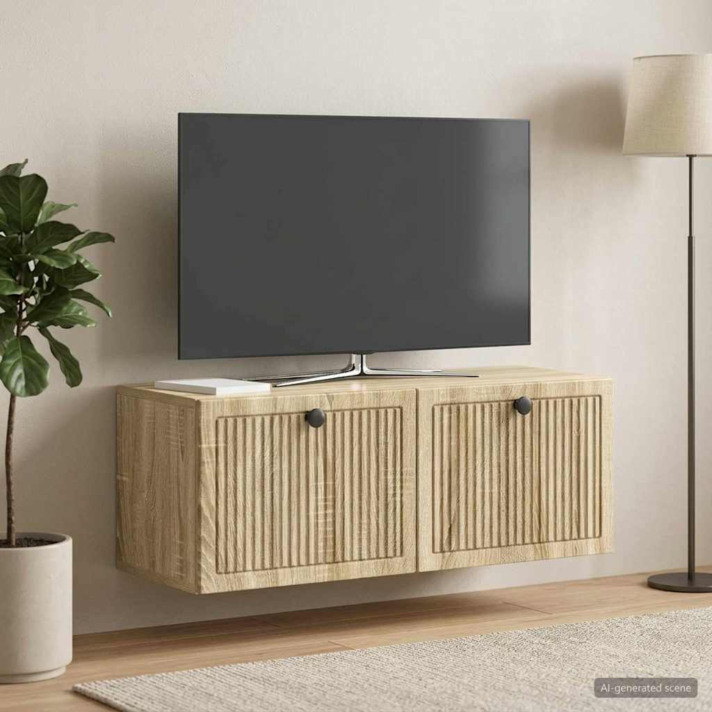 Vidaxl wandbeugel tv-kast sonoma eiken 78,5 x 31 x 30 cm bewerkt hout