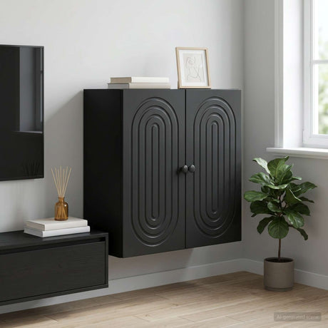 Vidaxl wandkast zwart 59 x 31 x 60 cm bewerkt hout