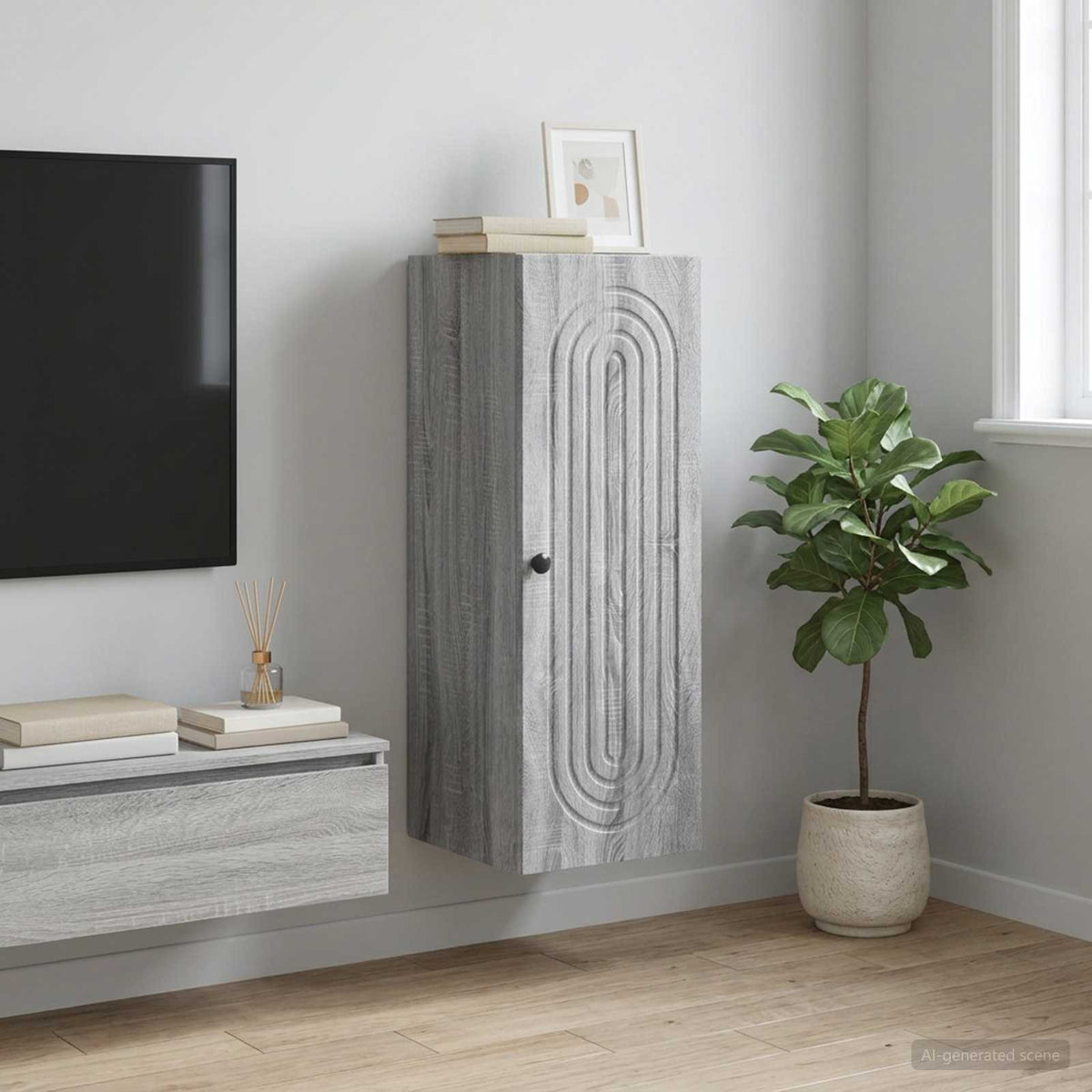 Vidaxl wandkast grijs sonoma 33 x 34,5 x 90 cm bewerkt hout