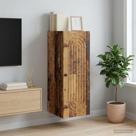 Vidaxl wandkast oud hout 33 x 34,5 x 90 cm bewerkt hout