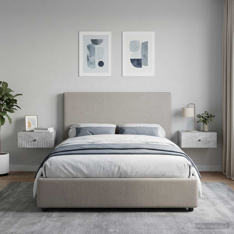 Vidaxl wandbeugel bedkast 2 st betongrijs 49 x 34,5 x 20 cm