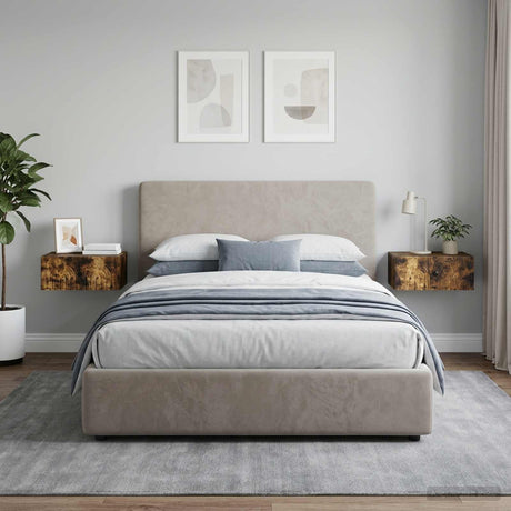 Vidaxl wandbeugel bedkast 2 st gerookt eiken 49 x 34,5 x 20 cm
