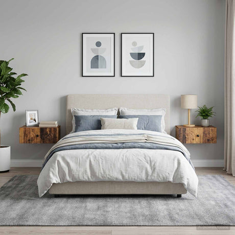 Vidaxl wandbeugel bedkast 2 st oud hout 49 x 34,5 x 20 cm bewerkt hout