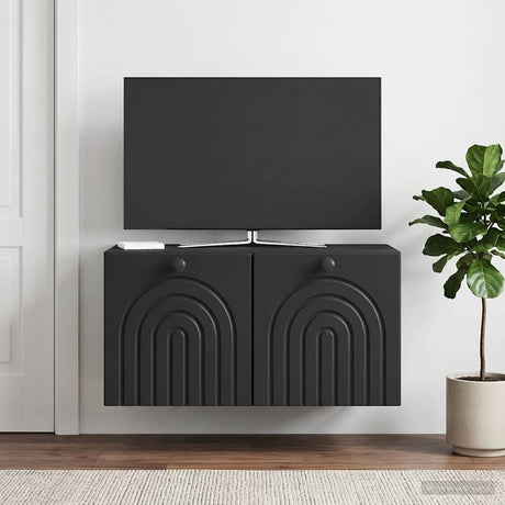 Vidaxl wandbeugel tv-kast zwart 59,5 x 41 x 30 cm bewerkt hout