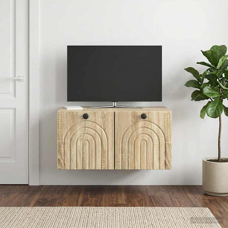 Vidaxl wandbeugel tv-kast sonoma eiken 59,5 x 41 x 30 cm bewerkt hout