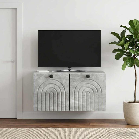 Vidaxl wandbeugel tv-kast betongrijs 59,5 x 41 x 30 cm bewerkt hout