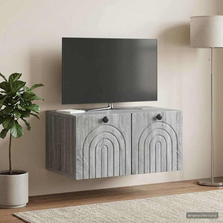 Vidaxl wandbeugel tv-kast grijs sonoma 59,5 x 41 x 30 cm bewerkt hout