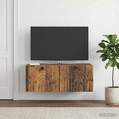 Vidaxl wandbeugel tv-kast oud hout 78,5 x 41 x 30 cm bewerkt hout