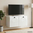 Vidaxl wandbeugel tv-kast wit 59,5 x 31 x 30 cm bewerkt hout